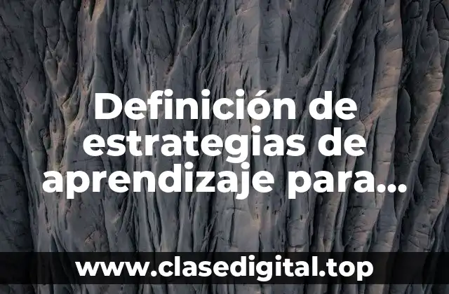Definición de estrategias de aprendizaje para niños con discapacidad intelectual