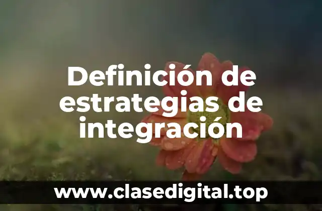 Definición de estrategias de integración