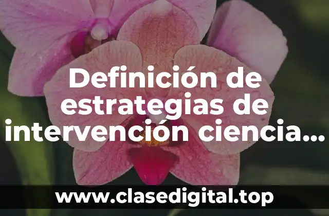 Definición de estrategias de intervención ciencia y tecnología