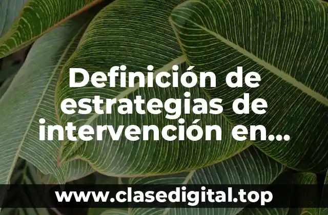 Definición de estrategias de intervención en trabajo social