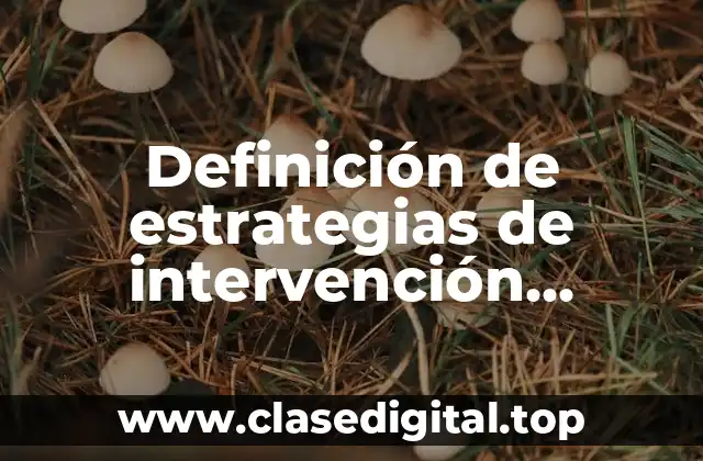 Definición de estrategias de intervención pedagógica