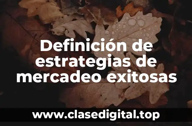 Definición de estrategias de mercadeo exitosas