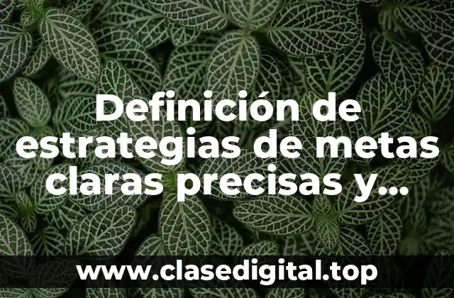 Definición de estrategias de metas claras precisas y alcanzables