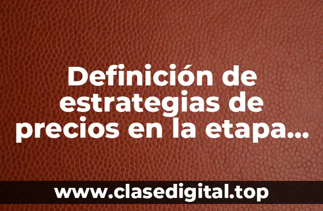 Definición de estrategias de precios en la etapa de introducción