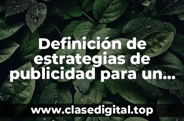 Definición de estrategias de publicidad para un servicio