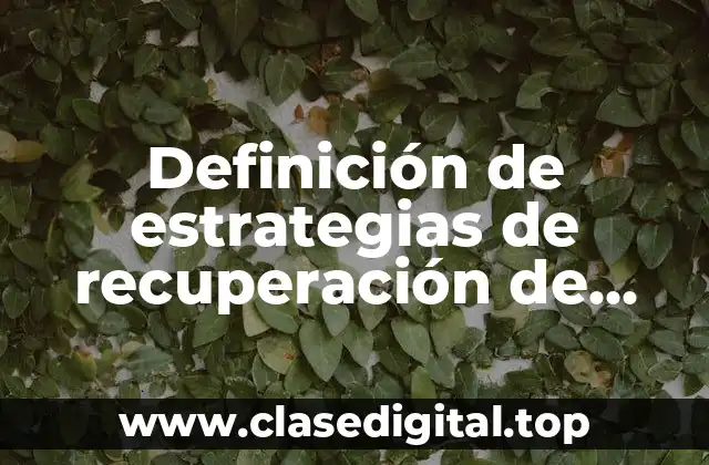 Definición de estrategias de recuperación de cartera