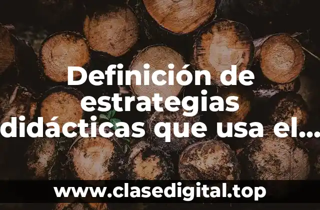 Definición de estrategias didácticas que usa el docente en secundaria