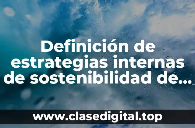Definición de estrategias internas de sostenibilidad de una empresa