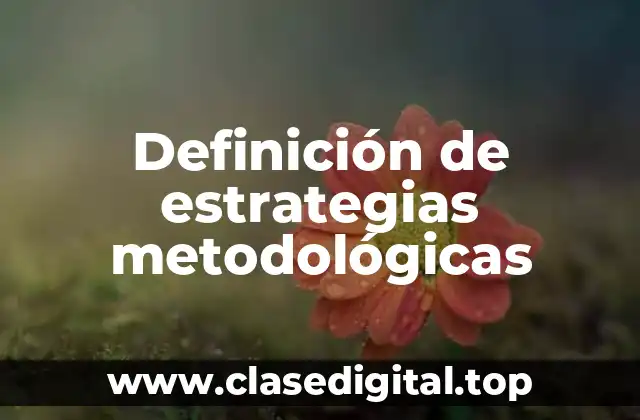 Definición de estrategias metodológicas