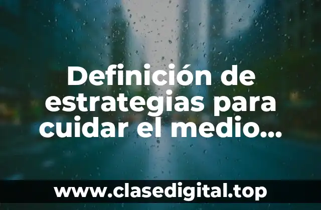Definición de estrategias para cuidar el medio ambiente