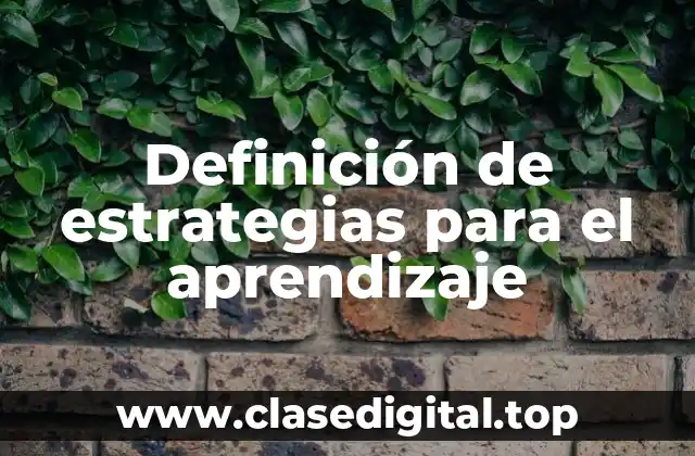 Definición de estrategias para el aprendizaje