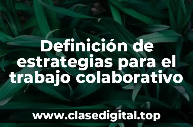 Definición de estrategias para el trabajo colaborativo