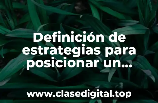 Definición de estrategias para posicionar un producto en el mercado