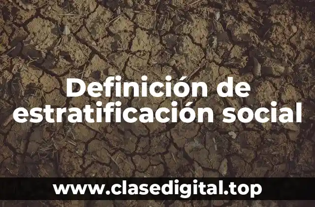 Definición de estratificación social