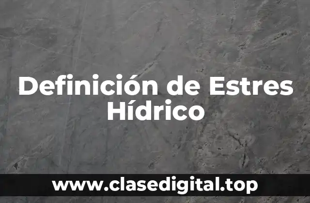 Definición de Estres Hídrico
