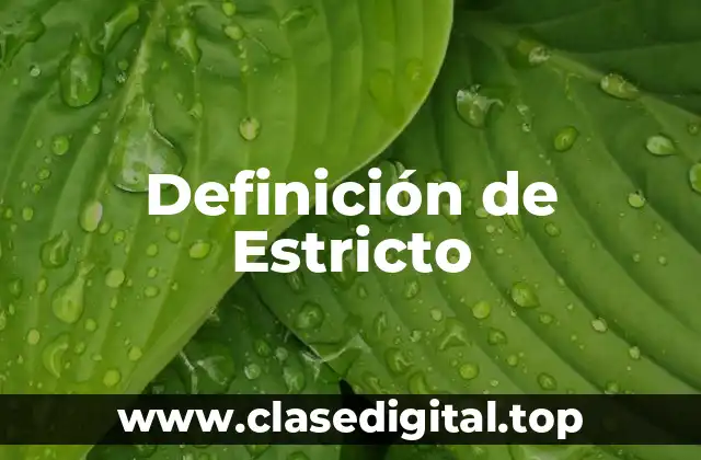Definición de Estricto