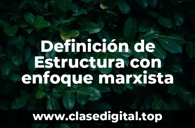 Definición de Estructura con enfoque marxista