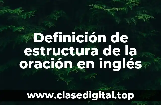 Definición de estructura de la oración en inglés
