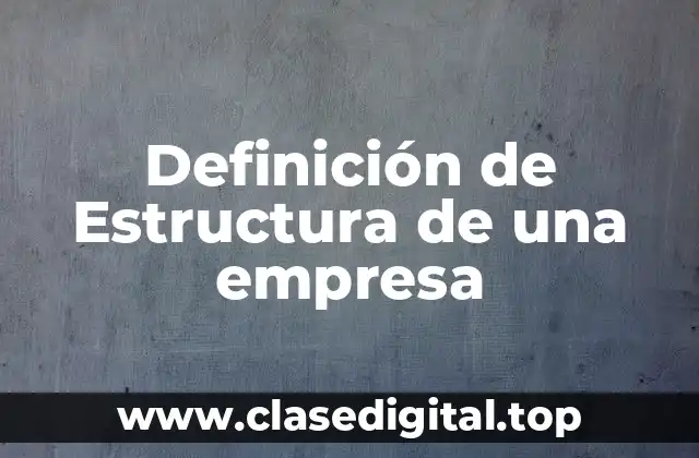 Definición técnica de estructura de una empresa