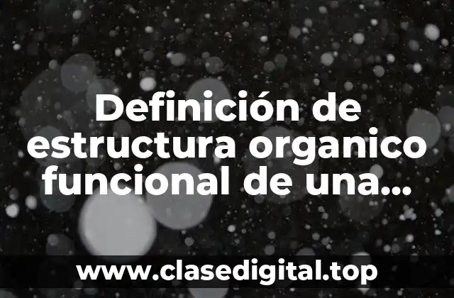 Definición de estructura organico funcional de una empresa