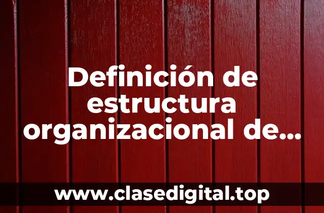 Definición de estructura organizacional de una empresa de jabones artesanales