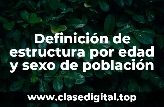 Definición de estructura por edad y sexo de población