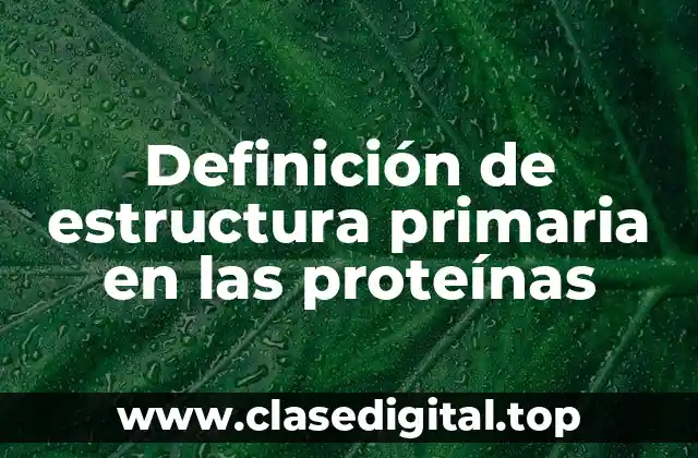Definición de estructura primaria en las proteínas