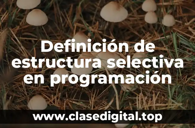 Definición de estructura selectiva en programación