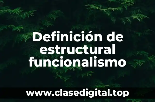 Definición técnica de estructural funcionalismo