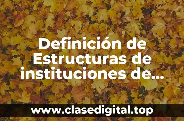 Definición de Estructuras de instituciones de servicios de salud