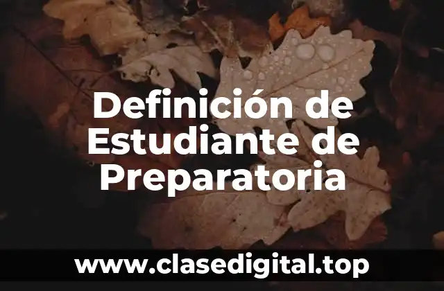 Definición de Estudiante de Preparatoria