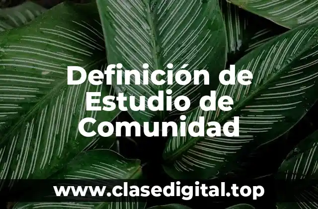 Definición de Estudio de Comunidad