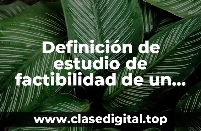 Definición de estudio de factibilidad de un sistema