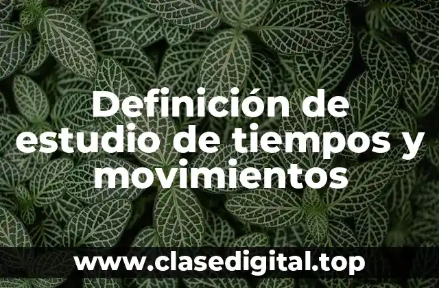 Definición de estudio de tiempos y movimientos