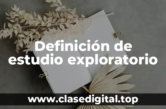 Definición técnica de estudio exploratorio