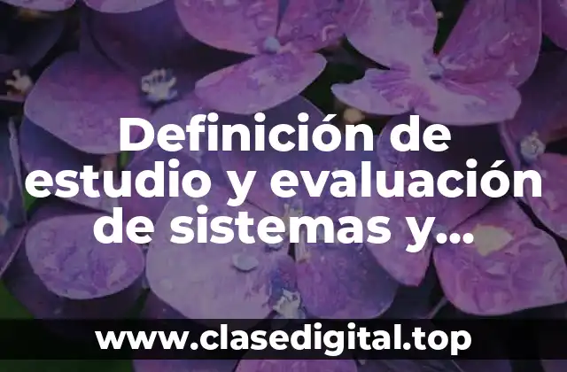 Ejemplos de estudio y evaluación de sistemas y procedimientos