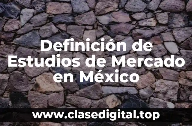 Definición de Estudios de Mercado en México