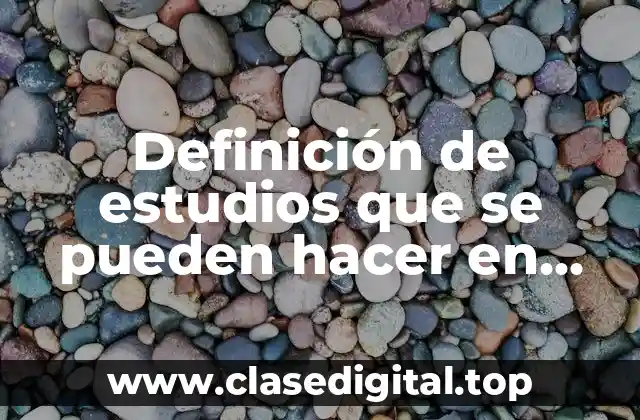 Definición de estudios que se pueden hacer en encuestas