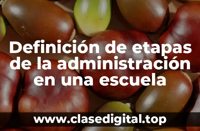 Definición de etapas de la administración en una escuela