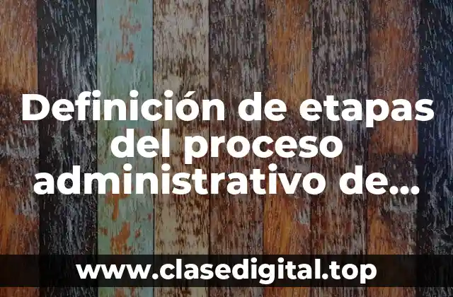 Definición de etapas del proceso administrativo de ejecución