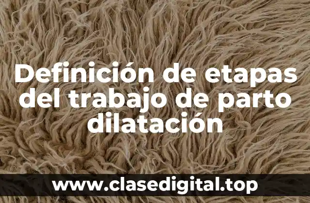 Definición de etapas del trabajo de parto dilatación