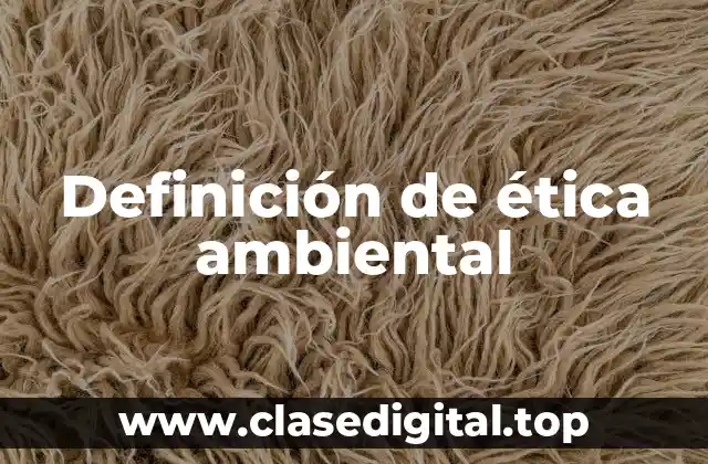 Definición de ética ambiental