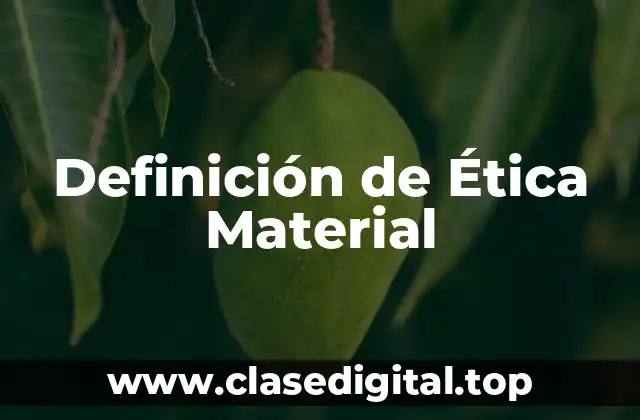 Definición Técnica de Ética Material