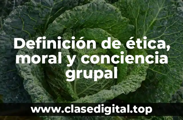 Definición de ética, moral y conciencia grupal