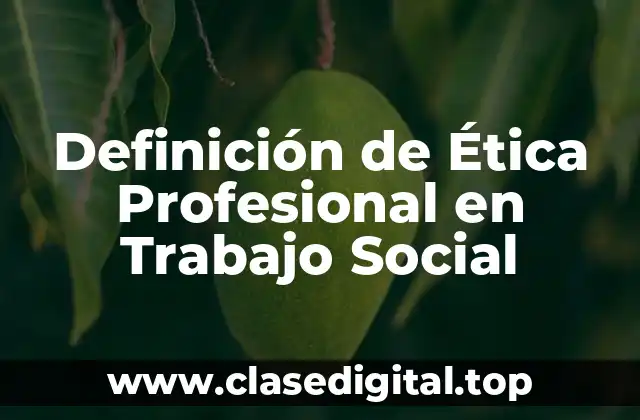 Definición Técnica de Ética Profesional en Trabajo Social