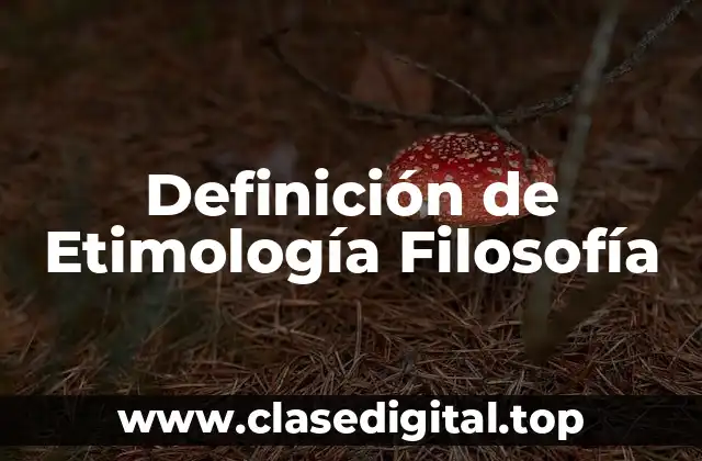 Definición de Etimología Filosofía