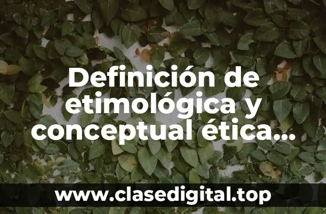 Definición de etimológica y conceptual ética arete