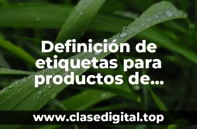 Definición de etiquetas para productos de limpieza