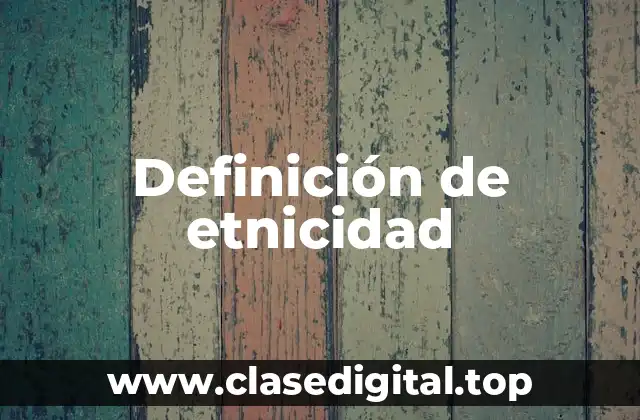 Definición técnica de etnicidad
