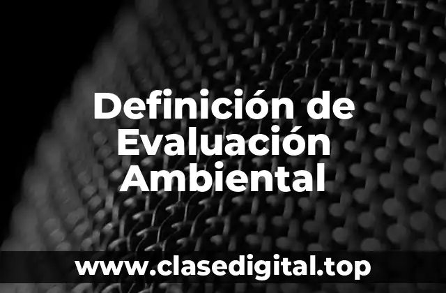 Definición de Evaluación Ambiental
